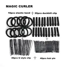 40 шт. u-образный заколка 40 шт. шпильки 20 шт. клипсы Утконос 10 шт. эластичная лента для макияжа черный Невидимый аксессуар для парикмахера комплект#11