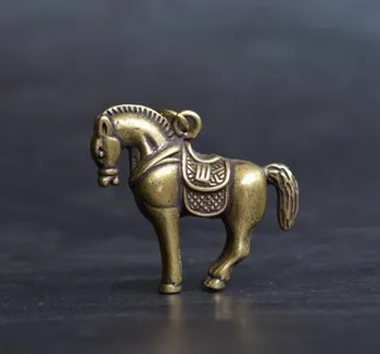 

China's archaize pure brass horse small statue