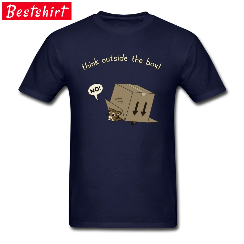  Man Tshirts Think Outside the Box (1) Crazy Tops Shirts Pure Cotton Round Neck Short Sleeve Fashionable T-shirts Mother Day Think Outside the Box (1) navy