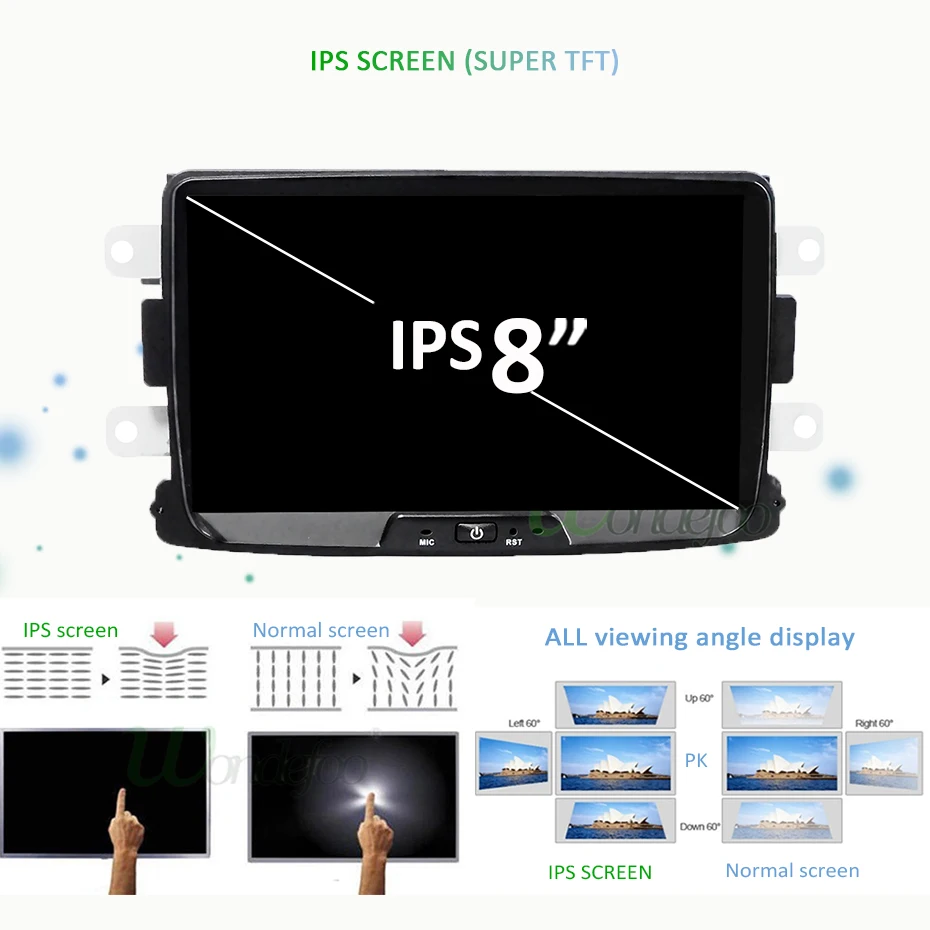 8" DSP IPS 64G Android 9.0 Car GPS Radio For Dacia Sandero Duster Renault Captur Lada Xray2 Logan 2n Navigation Screen NO DVD PC