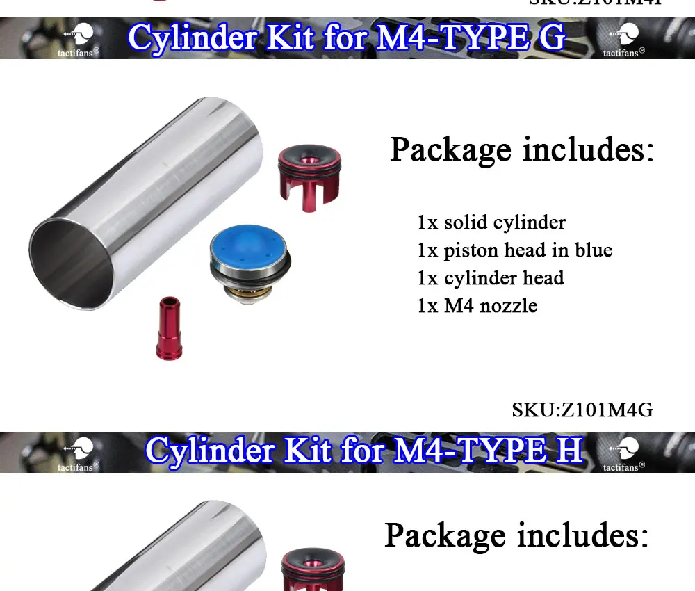 TACTIFANS набор для настройки твердого цилиндра для серии M4, Airsoft, AEG, пейнтбол, поршневая головка, насадка, головка цилиндра, внутренний цилиндр 450-580 мм