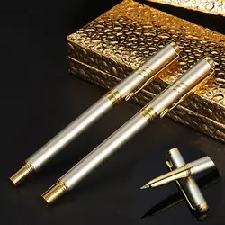 Милый Металлическая Шариковая Ручка Роскошные золотое перо ролика Бизнес черные чернила для ручки 0,5 мм для письма подарки офис школьные