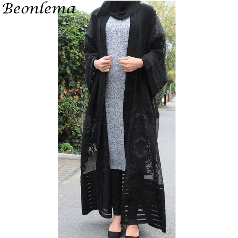 Beonlema Fashion New Open Abaya Muslim Ladies Dubai Royal Blue...