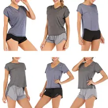 Women Open Back Top Shirts Short Sleeve Sport Fitness T Shirt Tie Back Tops Gym Workout lace yoke split tie back top