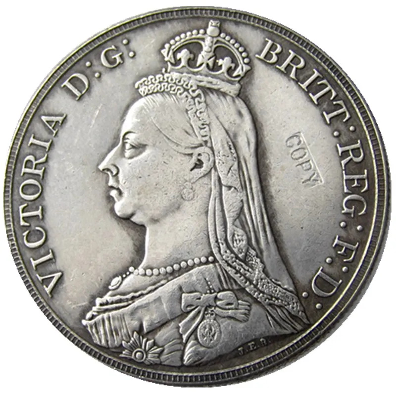 

England UK 1887 silver One Crown Queen Victoria Silver Plated Copy Coin High Quality