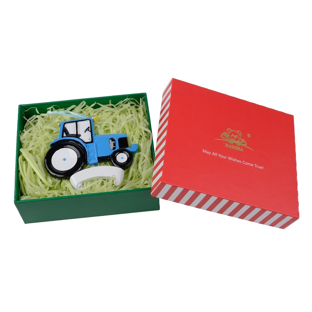Maxora трактор Красный Зеленый Синий персонализированные рождественские украшения как ремесло орнамент для сувенира, подарки или для украшения дома