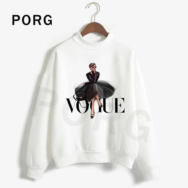 

Vogue Letter Printed Sweatshirt Warm Round Neck Women Gothic Streetwear Harajuku Sudadera Mujer 2019 New Women Clothes Hoodies
