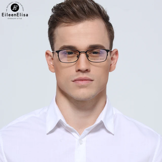 EE Titanium Frame Spectacle Frame Clear Lens Eye Glasses Frames For Men