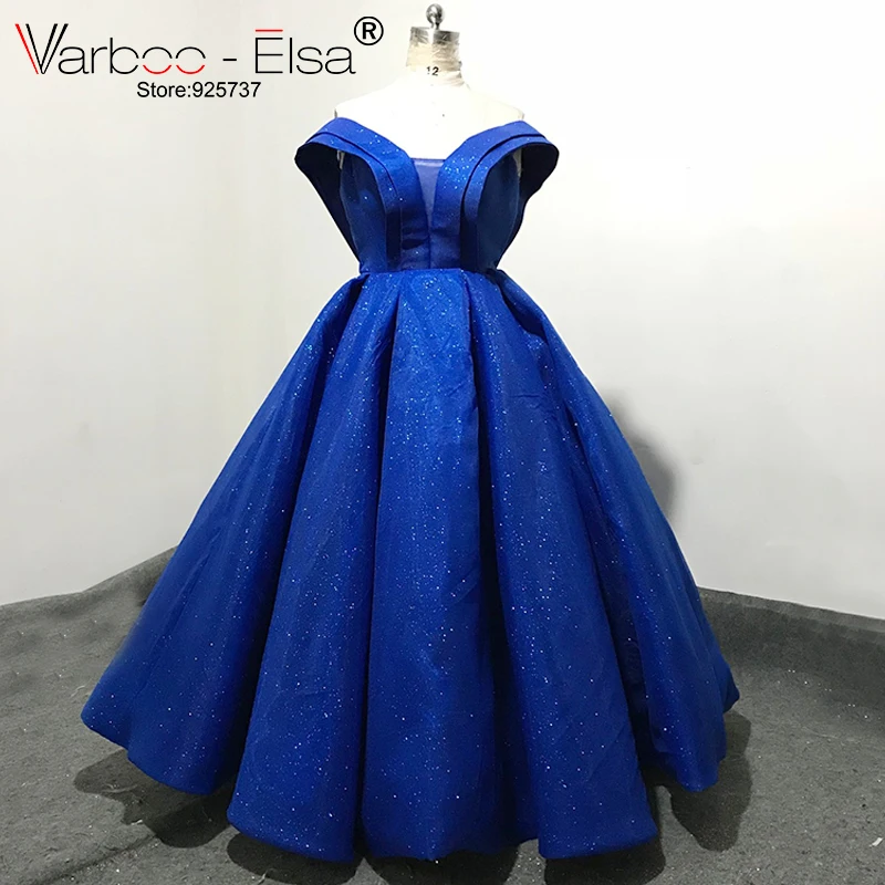 VARBOO_ELSA Роскошный Блеск Королевский синий вечернее платье Милая спинки платья выпускного вечера 2018 официальная Вечеринка бальное платье
