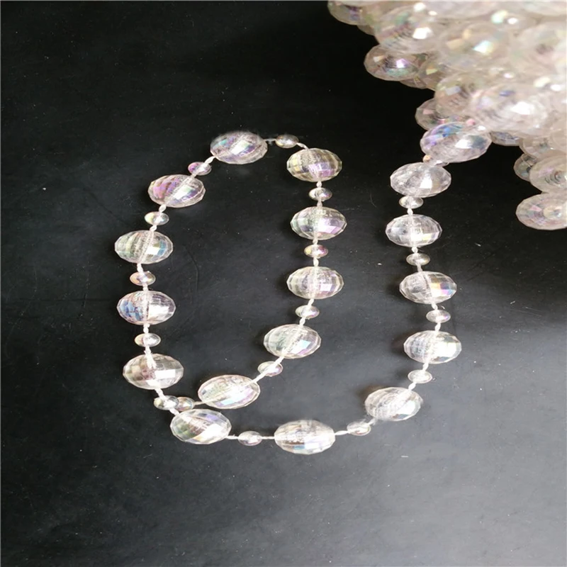 

1 Roll 15 Meters Length 10MM And 4MM Beads Wire Clear Artificial Pearl Chain Wedding Supplies Party DIY Accessories Decorations