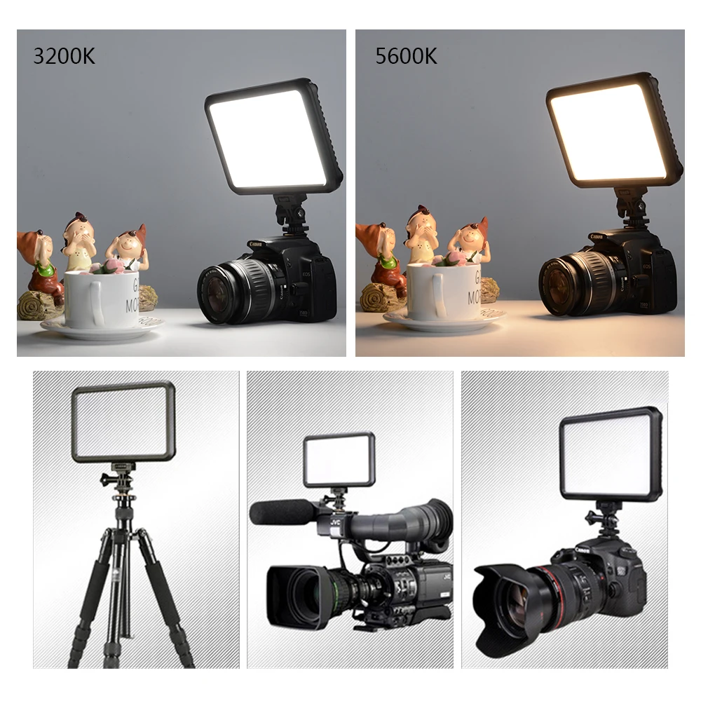 Легкая и тонкая 3200-5600 K, сенсорное управление, ЖК-дисплей, 12 Вт, светодиодный светильник для цифровой зеркальной камеры Canon, Nikon, sony и samsung