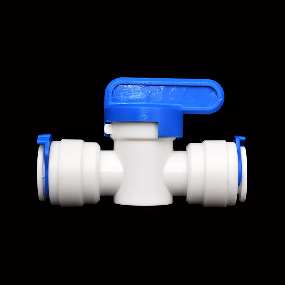 

RO Straight 1/4"-1/4'',3/8"-3/8" Quick Connection Control Fittings Plastic Water Ball Valve Revese Osmosis Aquarium Fittings
