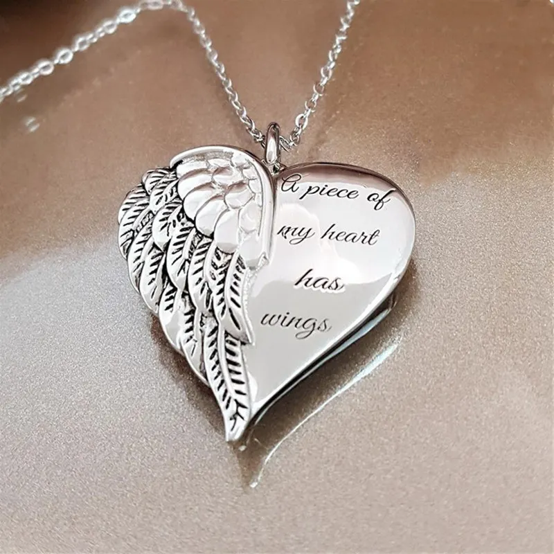 Цепочка с надписью A Piece of My Heart крыльями элегантный шепот в моем сердце ангелом