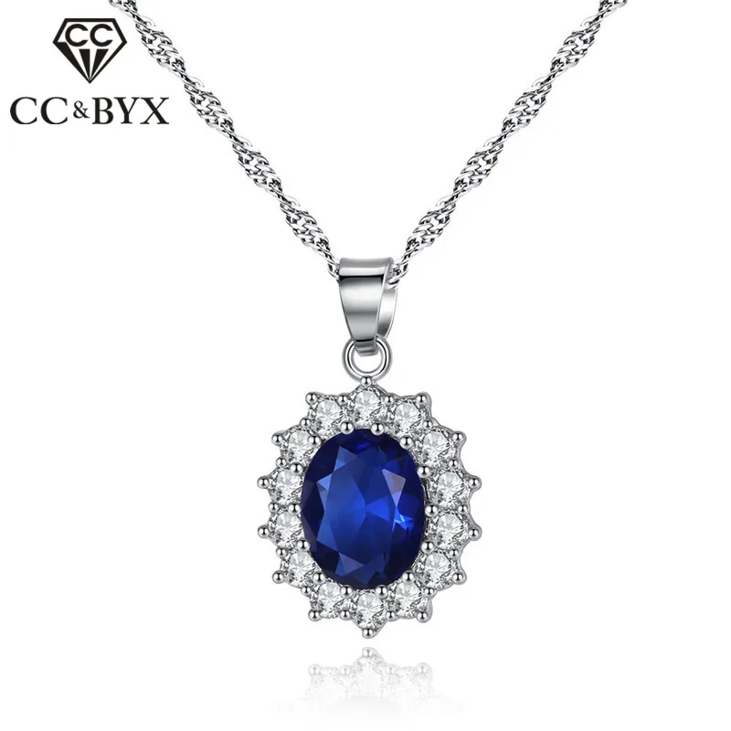 

CC Vintage Necklaces Pendants For Women Cubic Zirconia Oval Stone Luxury Jewelry Bridal Wedding Necklace Accessories CCN502