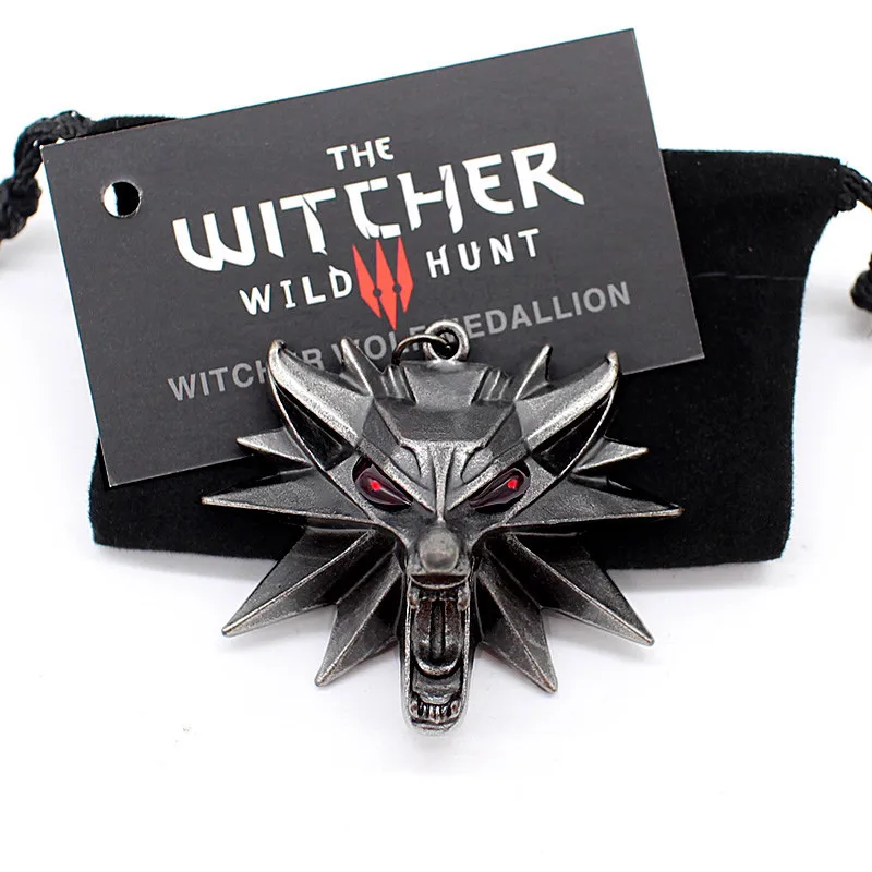 Vintage Women Fashion Witcher 3 Pendant Necklace Animal Wolf Head Necklace Trendy Original Quality Wholesale Men Necklaces Gifts Vintage Women Fashion Witcher 3 Pendant Necklace Animal Wolf Head Necklace Trendy Original Quality Wholesale Men Necklaces Gifts