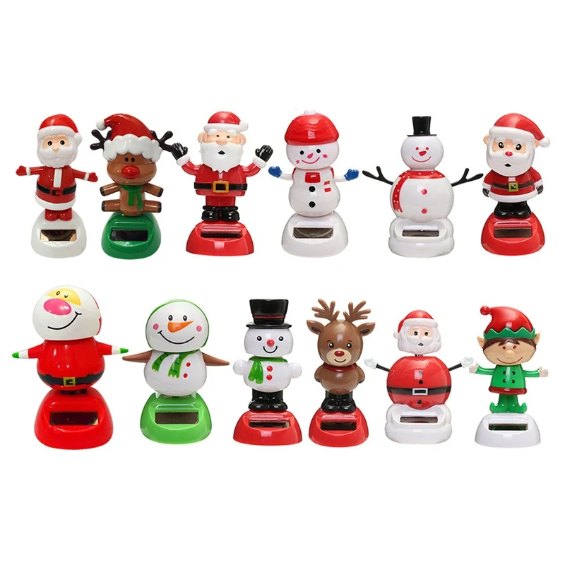

Cartoon Solar Power Snowman Santa Claus Shaking Head Figure Car Dashboard Ornaments Desk Doll Toy Auto Christmas Gift Decoration