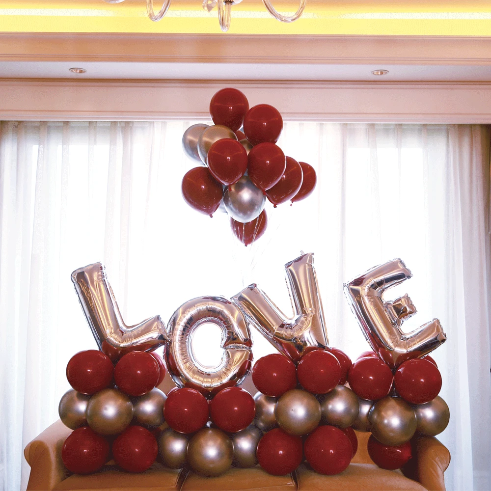 

Combination packages Red Balloons for Wedding Valentine's Day Party Decor Romantic Pomegranate Red Balloon Hanging Decorate