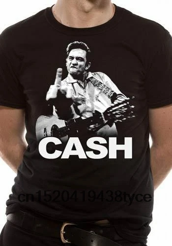 Мужская футболка с принтом Johnny Cash Swearing Finger лицензированный Топ черный L 5054015074100 |
