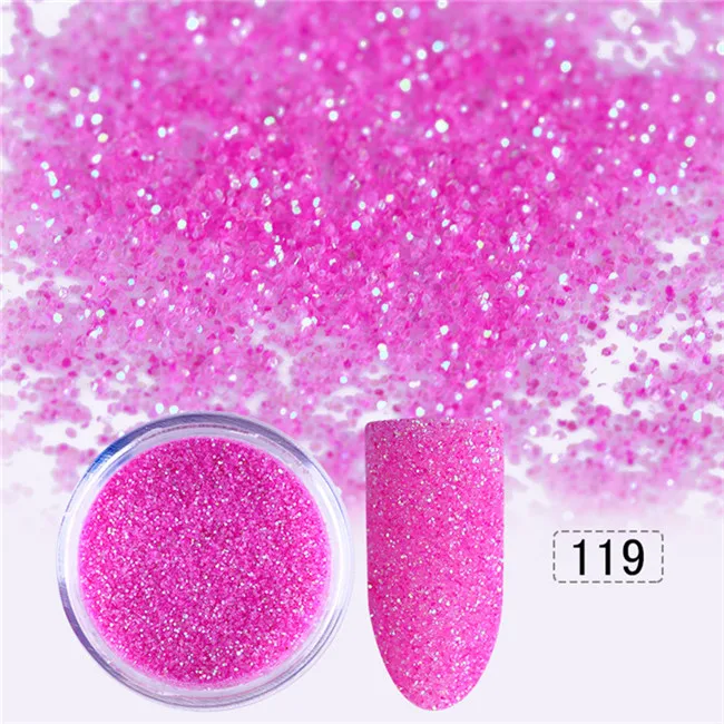 1 коробка, 10 мл, красочный глиттер для ногтей, розовый, фиолетовый, блестящий, хром, пигмент, пыль, дизайн ногтей, сделай сам, украшение - Цвет: 119