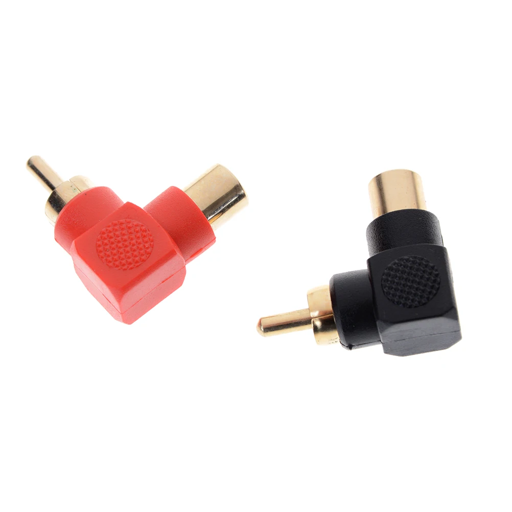 

1 PCS Red/Black 90 Degree RCA Right Angle Male to Female Phone Adapters AV Plug Connector