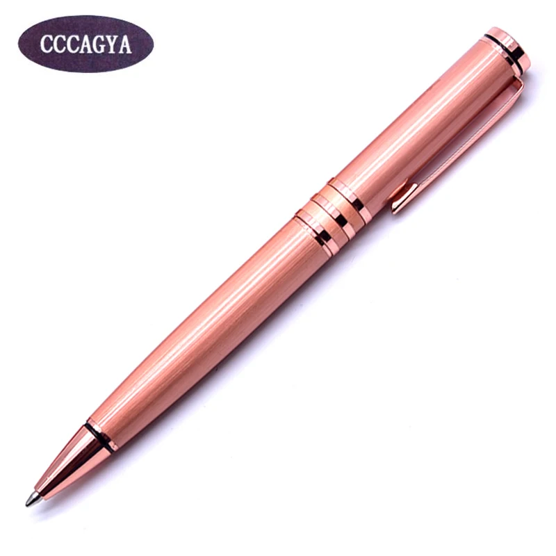 CCCAGYA QA8 럭셔리 로즈 골드 금속 볼펜 0.7 미리 메터 사무실 및 학교 펜 블루 & 블랙 회전 424 G2 리필 펜