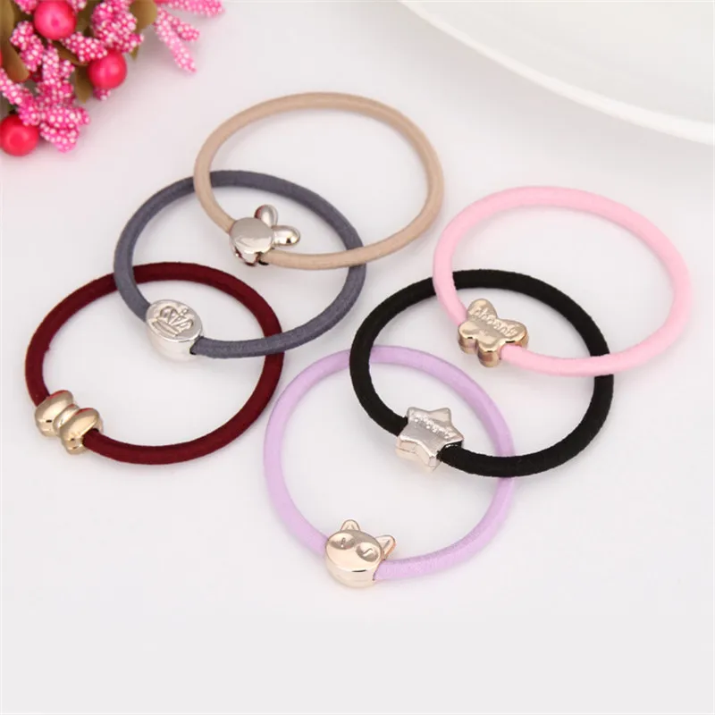 

10Pcs/Lot Women Hair Accessories Elastic Hair Bands Bow Ring Rope Flower Rubber Band Cute Hairband New Heart Hair Band For Girls