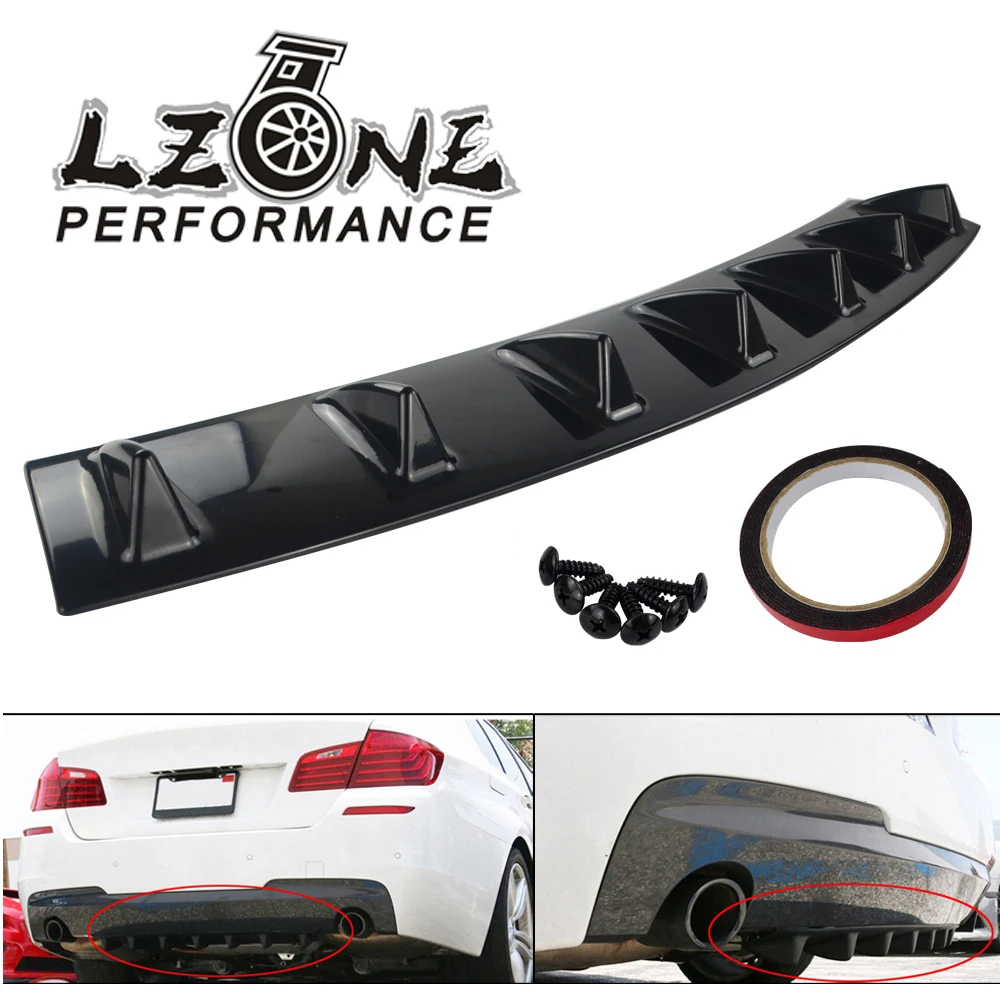 Carbon Fiber Style 23/" x 6/" 5 Shark Fin Wing Universal Rear Bumper Lip Diffuser
