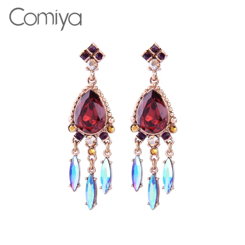 Comiya Висячие серьги для женщин длинные цинковый сплав кулон Crystsal интимные