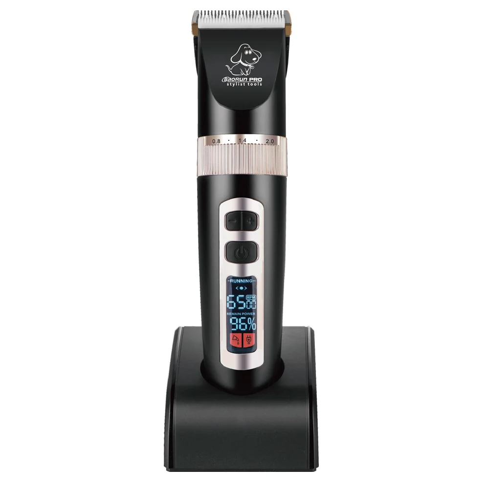 

BaoRun Professional Dog trimmer Pet Grooming LCD Screen Dog Clipper hair cutter machine Rechargeable