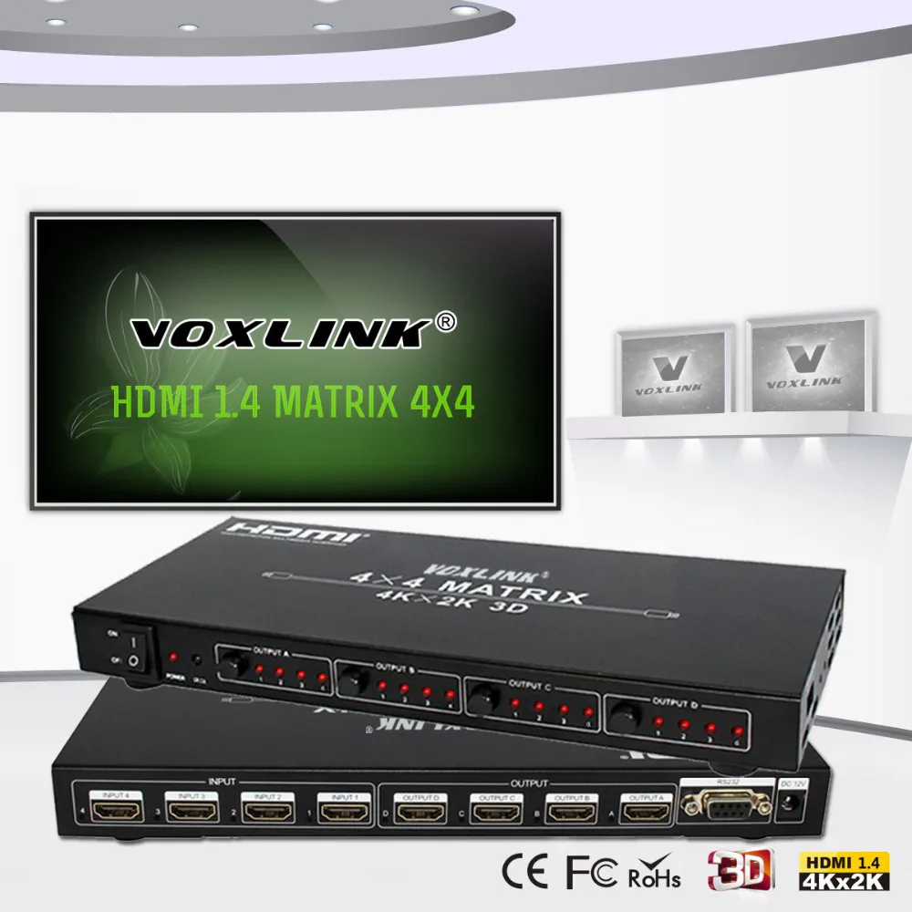 HDMI Matrix 1.4 HDMI 4X4 SWITCH SPLITTER 4kx2k 3D HDTV HDMI splitter 1080P@120Hz,and 1080P 3D@60Hz