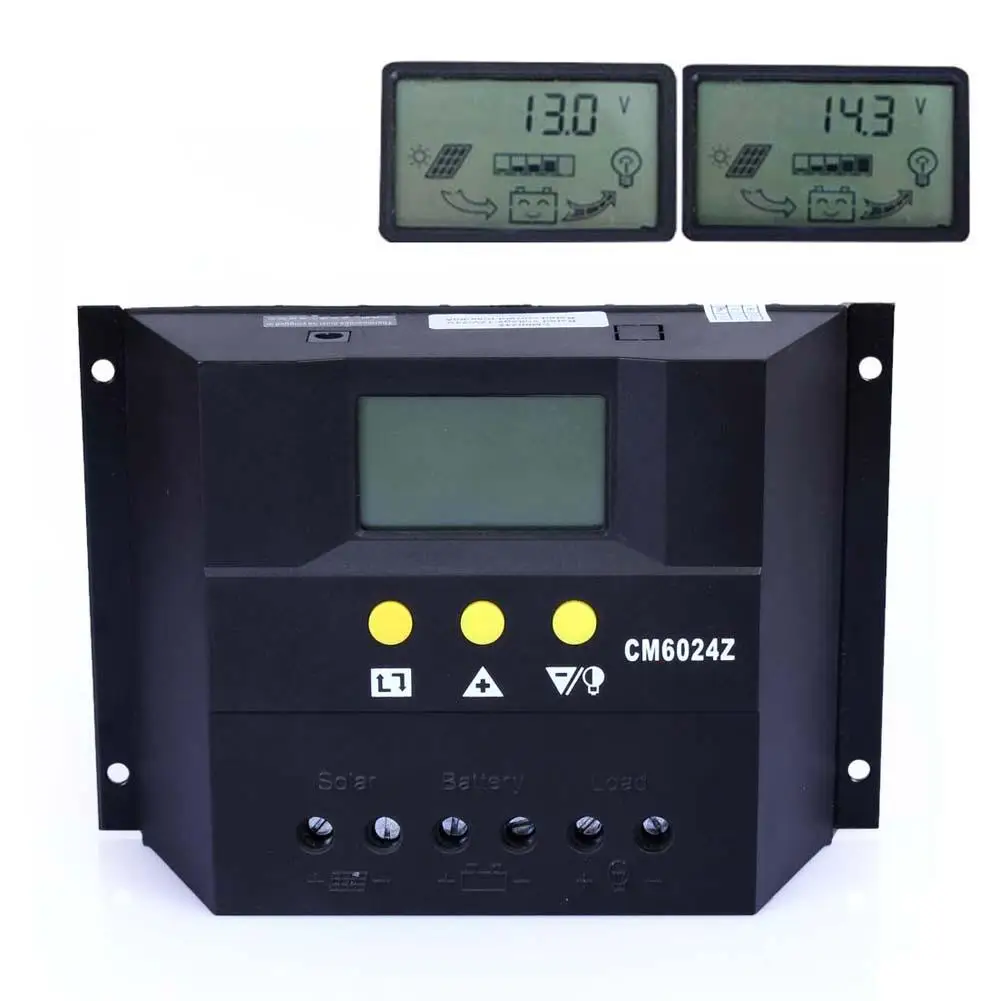 PWM 60A за максимальной точкой мощности Солнечный Контроллер заряда 12V 24V ЖК дисплей