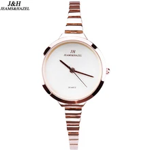 Brand stainless Steel Dress male watches luxury creative watch Bracelet Ladies Fashion black gold Women Slim Round Wristwatch JH