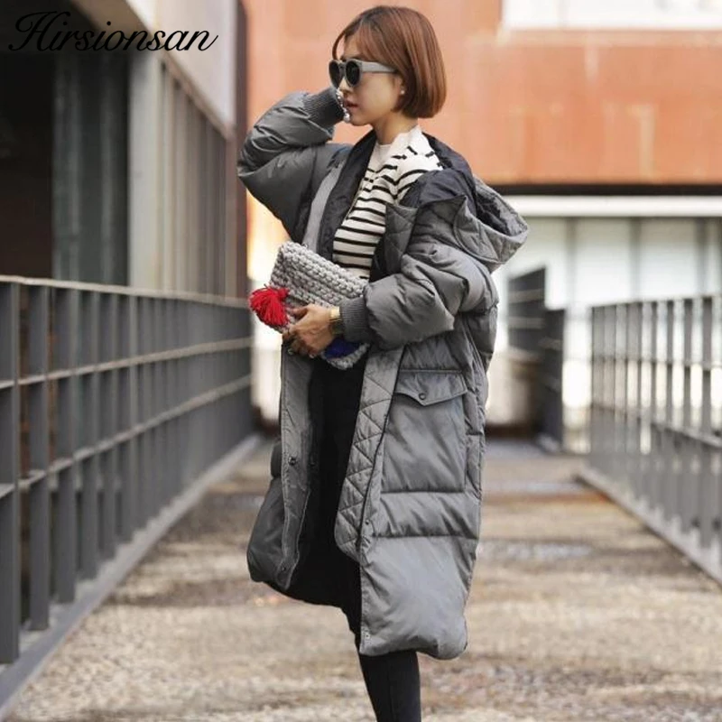 

Hirsionsan Winter Jacket Women 2017 Thicken Warm Coat Korean Fashion Cotton-Padded Winter Parkas Mid-long Hooded Outwears