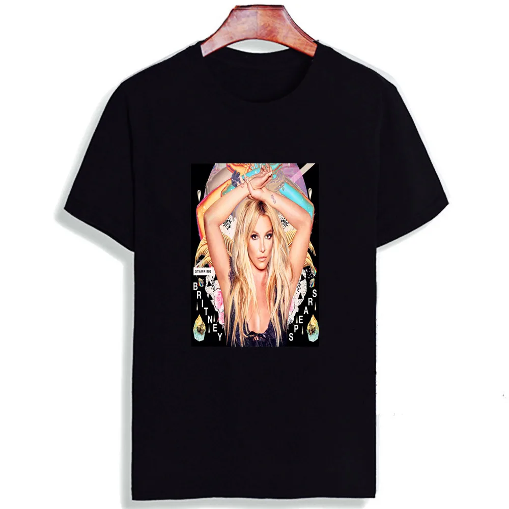 

Skipoem Funny Tshirt Women Pretty Britney Spears Singer Cotton O Neck T Shirt Plus Size Short Sleeve Brand Female T-Shirt Femme