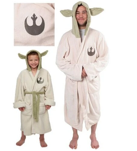 Флисовый халат Star Yoda с ушками джедая банный капюшоном костюм для косплея