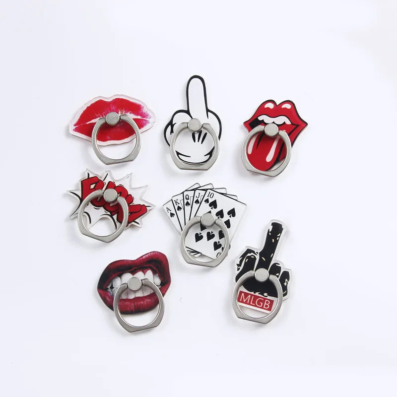 For IPhone Samsung Phone Mount Stand Fashion phone ring Holder Universal Mobile Phone Ring Lip Pattern Stand Finger Grip Stand For IPhone Samsung Phone Mount Stand Fashion phone ring Holder Universal Mobile Phone Ring Lip Pattern Stand Finger Grip Stand