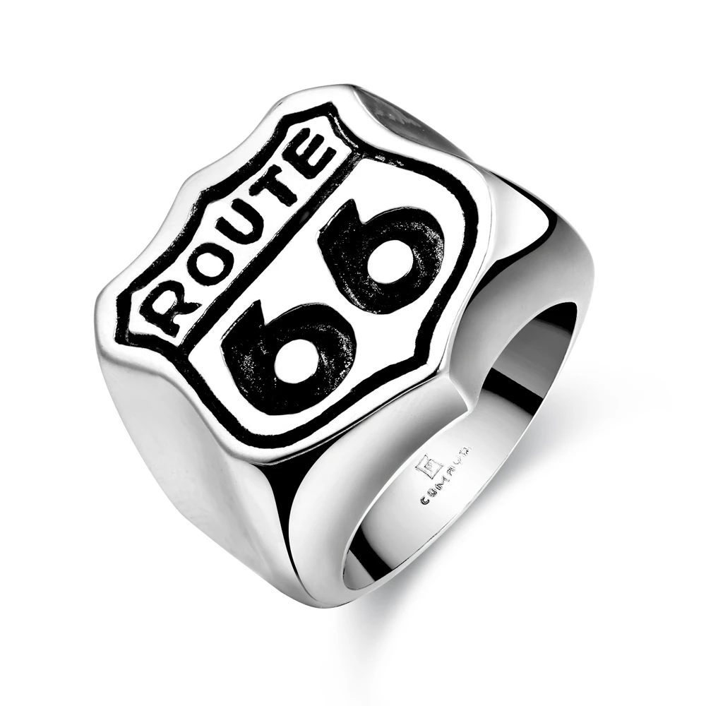 Мужское байкерское кольцо из нержавеющей стали размер 8 9 10 11 GMYR171|route 66 ring|ring sizering