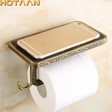bathroom storage rack Antique Brass toilet paper holder bathroom mobile holder toilet tissue paper holder YT-1492