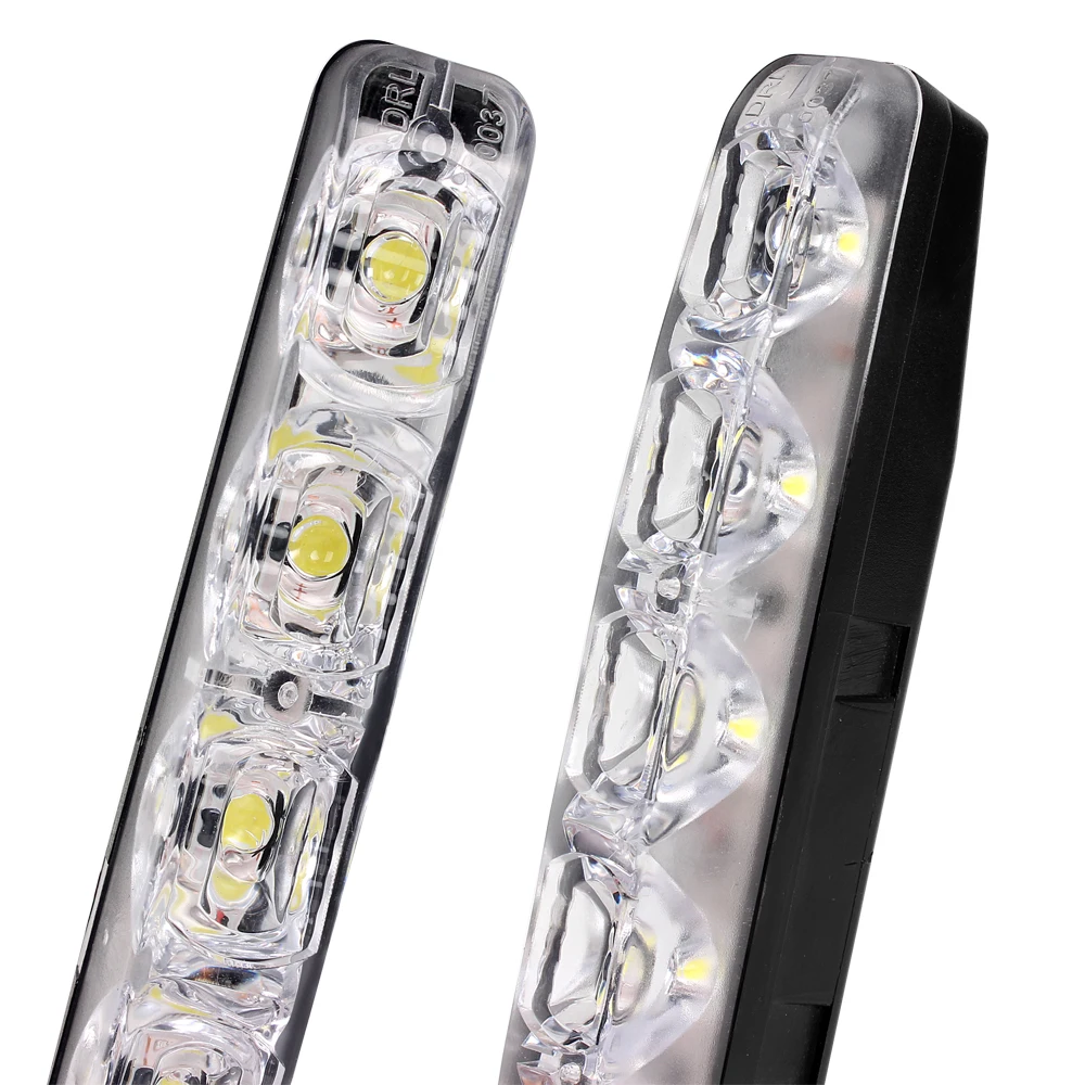 1 Pair DRL LED Car Daytime Running Lights 6 LEDs DC 12V Auto Fog Light Driving Lamps Car-syling Super Bright