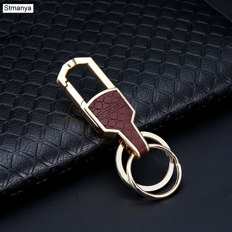 

New Brand Men Women Car Key Chain Top Double ring waist buckle Metal Keychain Key Holder Car Key Ring Best Gift Jewelry K1189