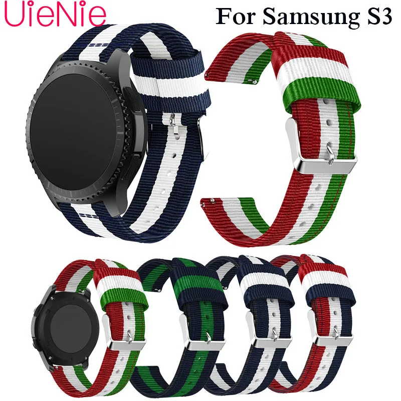 

22mm Nylon Strap for Samsung Gear S3 Frontier watch band Strap for huami amazfit stratos 2 2S bracelet 46mm adjustable watchband