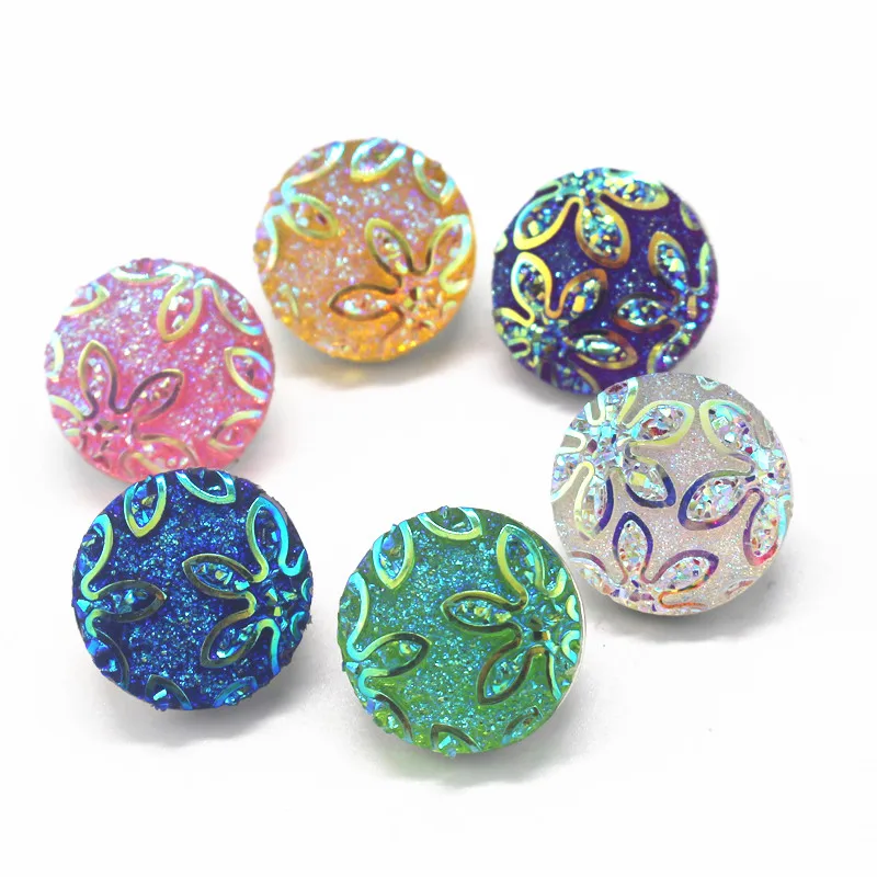 

12pcs/lot bright Resin Colorful Flower Fashion Snap Buttons Fit 18mm/20mm DIY Snap Bracelet Buttons Jewelry