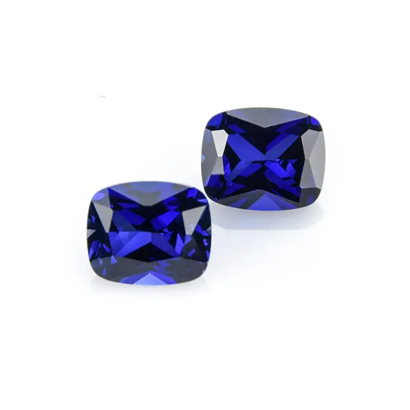 CSJ Syntheitc Sapphire Cushion Cut Loose Gemstone Blue Corundum для самостоятельного изготовления ювелирных