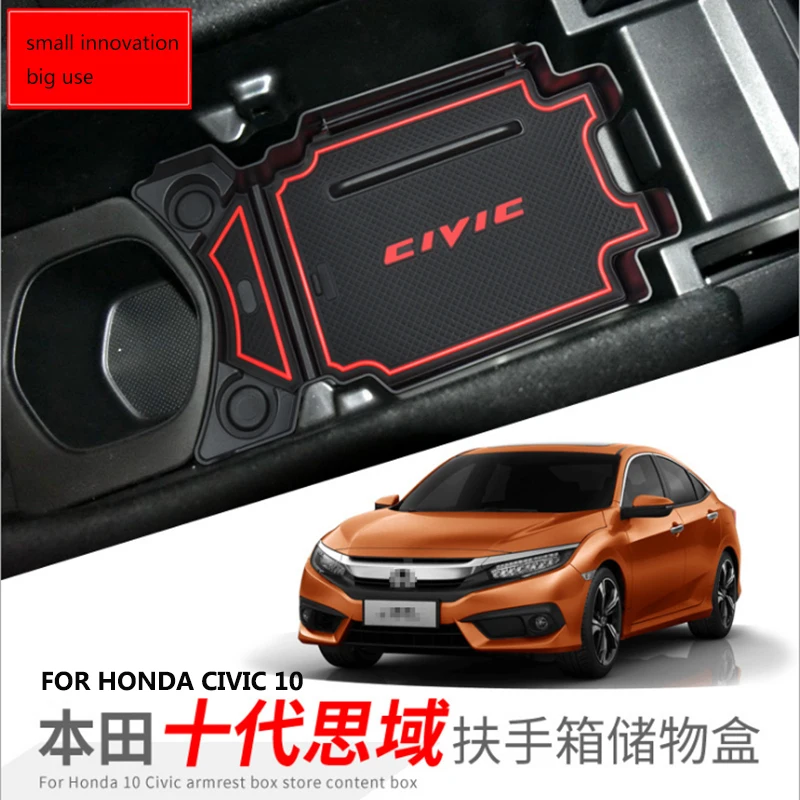 

fit for Honda Civic X 2016-2018 Car Armrest Storage Box Center Console Tray Retrofit Classify Storage Sort Out Box