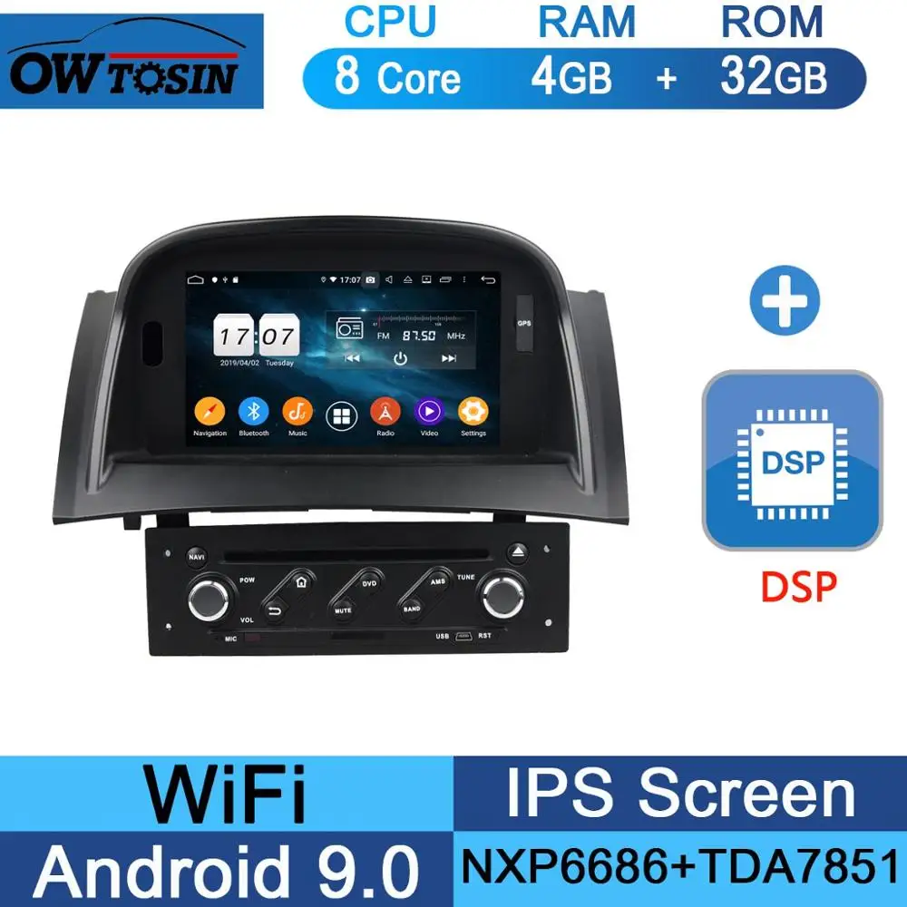 " ips Восьмиядерный 4G ram+ 64G rom Android 9,0 автомобильный DVD радио gps для Renault Megane II 2004-2009 DSP CarPlay Parrot BT стерео Adas - Цвет: 32G DSP