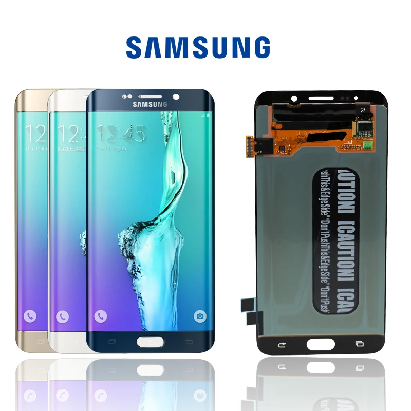 Без битых пикселей 5,7 ''дисплей для samsung Galaxy S6 Edge Plus G928 G928F lcd кодирующий преобразователь сенсорного экрана в сборе Замена