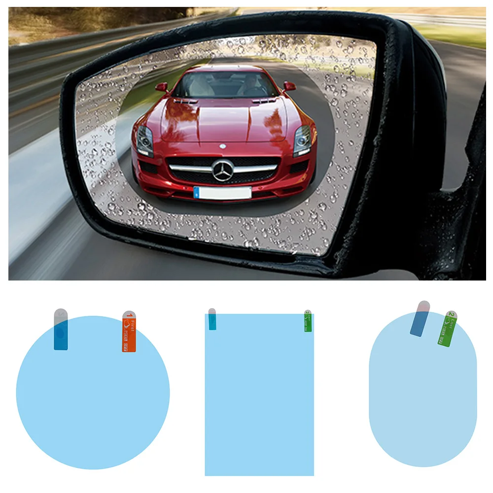 

1Pair Car Anti Water Mist Film Anti Fog Anti-glare Rainproof Hydrophobic Rearview Mirror Protective Film Automotive Care Tool
