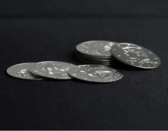 50 шт. Металлические Блестящие монеты (полублестящие)|palming coins|magic trickshalf dollar |
