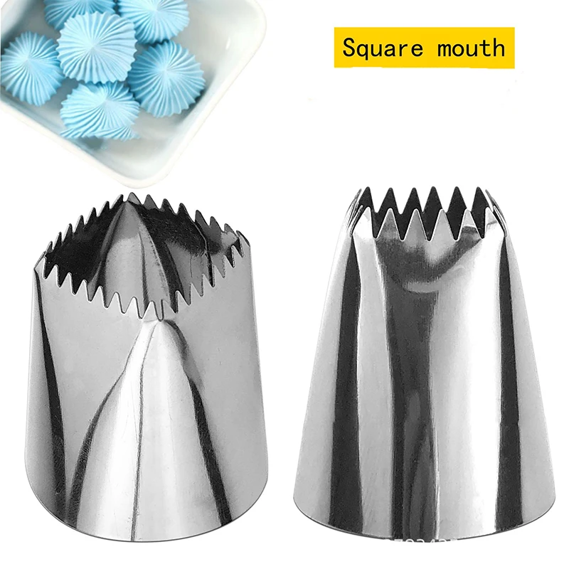 

2019 New 1Pc 32/24 Tooth Large Size Square Icing Piping Nozzles Fondant Dessert Decorators Tools Cake Decorating Pastry Tip Sets