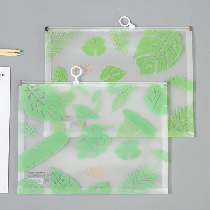 1 шт. простой листьев растений A4 папка-чехол документ сумка ПВХ файл канцелярская папка подачи производств